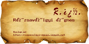 Rózsavölgyi Ágnes névjegykártya