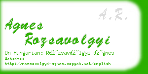 agnes rozsavolgyi business card